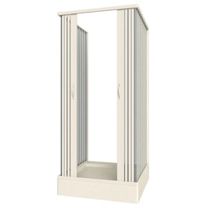 Cabina dus trei laturi, Saturnia 80, usi armonice, 80x80x80cm, fara cadita, material PVC