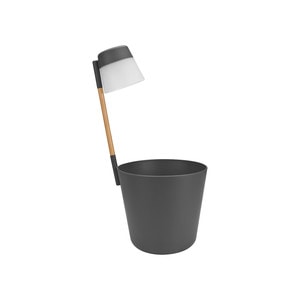 Ghiveci cu lampa reincarcabila la soare, cu diametrul de 27 cm, culoarea antracit