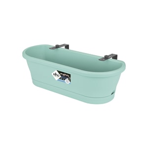 Jardiniera Corsica Easy Balcony 60 cm, culoarea menta, cu suporti inclusi