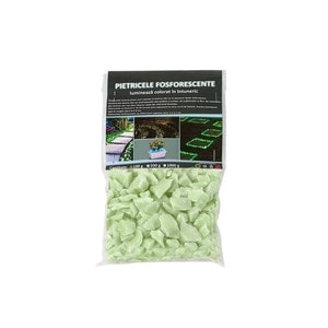 Pietricele fosforescente verzi pentru decor glow, PROCART, granulatie 15-25 mm, 200 g