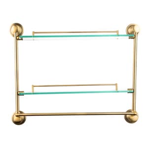 Etajera Baie Trendy'S, Dubla, Montare Pe Perete, Bronz Antichizat