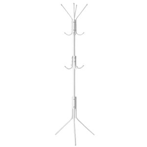 Cuier pentru hol DacEnergy, structura metalica din otel, baza stabila, 12 carlige, 173.5 cm, alb