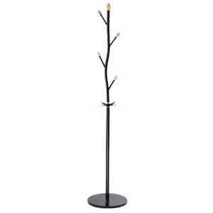 Cuier tip pom DacEnergy, structura metalica din otel, baza de marmura, 9 carlige, 178 cm, negru