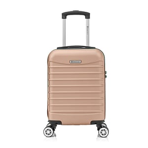 Troler cabina avion, Model Line, 40x30x20 cm, Quasar & Co., roti detasabile, crem