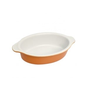 Tava ceramica antiaderenta ovala Berndes, 20x11x5 cm, 0.4L, portocaliu