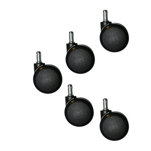 Set de 5 roti gumate profesional ARKA RX03, 65mm, negru, tija 11mm pentru scaun de gaming/birou