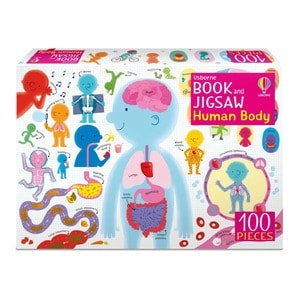 Carte si puzzle pentru copii, Usborne, Book & Jigsaw: The Human Body, 6+ ani