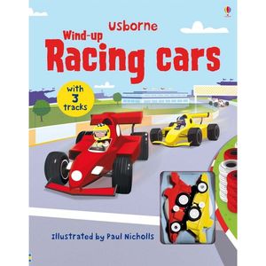 Carte cu jucarie pentru copii, Usborne, Wind-up Racing cars, 3+ ani