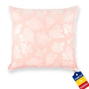 Perna din puf si pene de gasca, roz - 70 x 70 cm