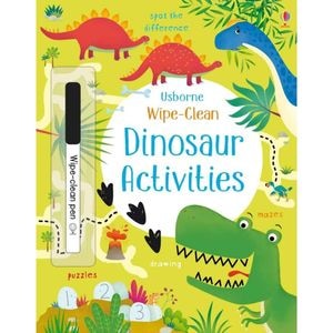Carte pentru copii, Usborne, Wipe-Clean Dinosaur Activities, 3+ ani