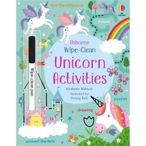 Carte pentru copii, Usborne, Wipe-Clean Unicorn Activities, 3+ ani