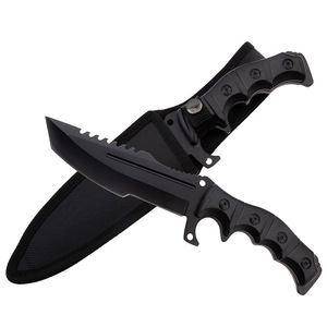 Cutit de vanatoare IdeallStore, Dark Element, 30.5 cm, otel inoxidabil, negru