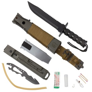 Cutit de vanatoare IdeallStore, Last Survivor, multifunctional, negru 35 cm, teaca inclusa