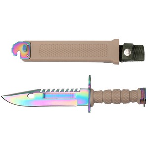 Cutit de vanatoare IdeallStore, Rainbow Desert, multicolor, 32.5 cm, teaca inclusa