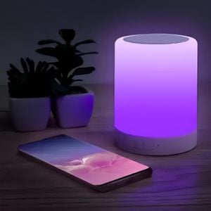 Lampa de veghe smart LED, Planet Fun, music player mai multe culori touch control handsfree