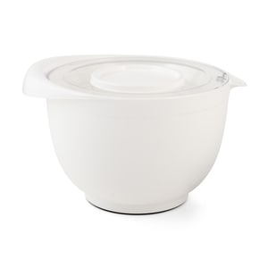 Bol pentru mixer, cu capac transparent antistropire, 2,6 litri, alb