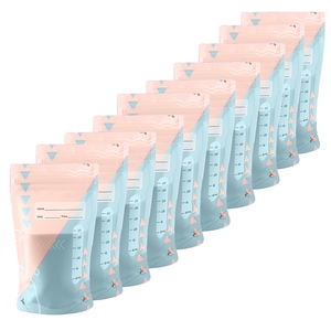 Set 10 pungi pentru depozitarea laptelui matern, 200 ml, multicolor