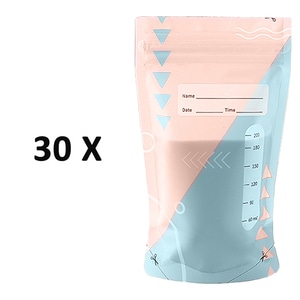 Set 30 pungi pentru depozitarea laptelui matern, 200 ml, multicolor