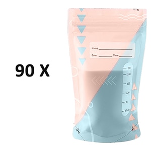 Set 90 pungi pentru depozitarea laptelui matern, 200 ml, multicolor