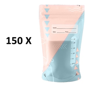 Set 150 pungi pentru depozitarea laptelui matern, 200 ml, multicolor