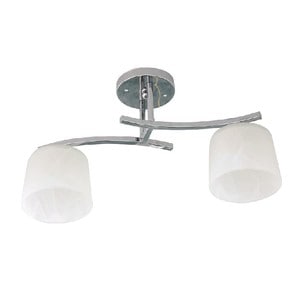 Lustra Decorativa interior, 2xE27, Crom si Alb, 60W, 45 x 23 cm