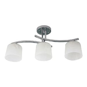 Lustra Decorativa interior, 3xE27, Crom si Alb, 60W, 57 x 23 cm