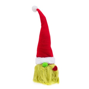 Figurina Decorativa Spiridus Scandinav de Craciun, Model Grinch de 40 cm, Culoare Verde