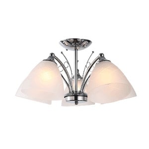 Lustra Decorativa interior, 5xE27, Crom si Alb, 60W, 48 x 23 cm