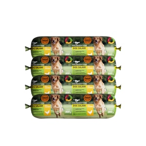 4 x Salam pentru caini MIKAN, pui, 800g