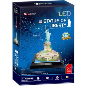 Puzzle 3D Cubic Fun LED - Statuia Libertatii, 37 piese