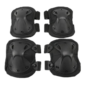Set de protectie IdeallStore, Tactical Gear, genunchiere si cotiere, nylon, marime universala, negru