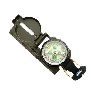 Busola metalica IdeallStore, World Seeker, 17 cm, lupa inclusa, verde