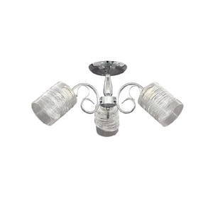 Lustra Decorativa interior, 3xE27, Crom si Alb, 60W, 59 x 26 cm