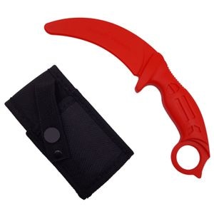 Cutit de antrenament, Tactical Pro, cauciuc, 23.5 cm, rosu, husa inclusa