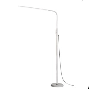 Lampa de podea LED, ajustabila, pentru birou, salon manichiura, metal si plastic, comutator tactil, luminozitate reglabila, 187-206 cm, alb