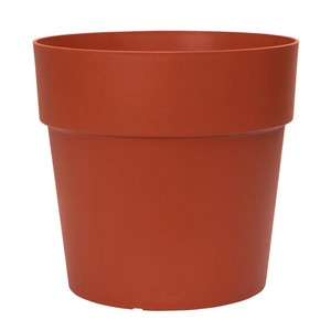 Ghiveci Vibia Straight Round, cu diametrul de 47 cm, culoarea caramiziu