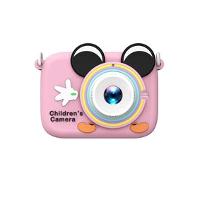 Camera foto digitala pentru copii DacEnergy, dual camera, silicon, 1080P, 2.0 inch IPS, 5 tipuri de jocuri, multiple filtre, roz
