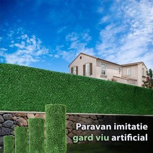 Paravan imitatie gard viu artificial, dimensiune 2m x 10m