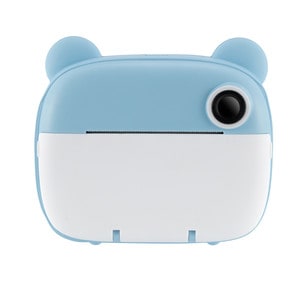 Camera foto/video pentru copii DacEnergy, model ursulet, camera duala, ecran color 2,4 inchi, imprimanta foto instantanee, rezolutie 1080FHD, Jocuri, albastru