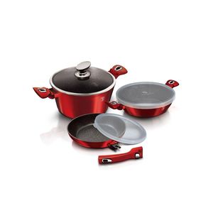 Set Oale Si Tigai 6 Piese, Burgundy Metallic Line Collection, Berlingerhaus Bh 7050