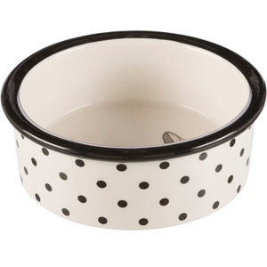 Castron Ceramica, Trixie, Pentru Pisici, 0.3 l/12 cm, Alb/Negru, 25120