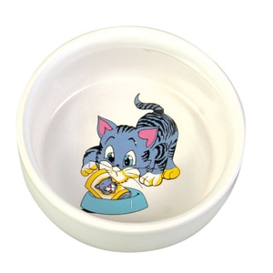 Castron Ceramica, Trixie, Pentru Pisici, 0.3 l/11 cm, Alb, 4009