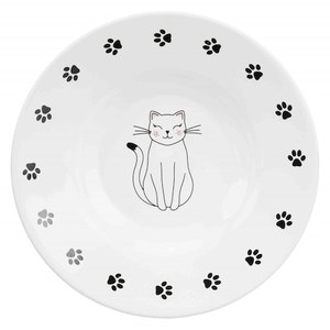 Castron Ceramica, Trixie, Pentru Pisici, 0.2 l/15 cm, Alb, 24651