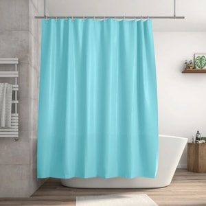 Perdea dus Essential Albastru, din poliester, 180 x 200 cm
