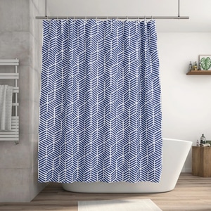 Perdea dus Glamour, din poliester, 180 x 200 cm, albastru