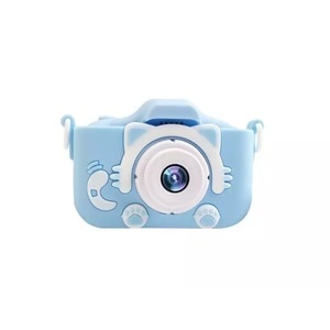Camera foto/video pentru copii DacEnergy, model pisicuta, ecran LCD de 2.0 inch, camera duala, jocuri, rezolutie foto 20MP, video 1080P Full HD, culoare albastru