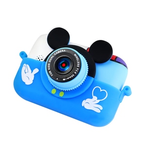 Camera foto/video pentru copii DacEnergy, design Mickey Mouse, camera duala, jocuri, filtru creativ, ecran IPS de 2,4 inch, culoare albastru