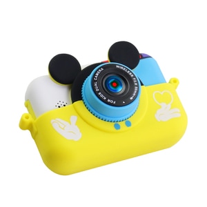 Camera foto/video pentru copii DacEnergy, design Mickey Mouse, camera duala, jocuri, filtru creativ, ecran IPS de 2,4 inch, culoare galben