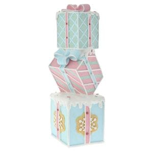 Decoratiune Craciun model Cadou, 14x15x36 cm, rasina, multicolor