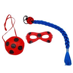 Set trei accesorii costum IdeallStore, Buburuza, marime universala, rosu